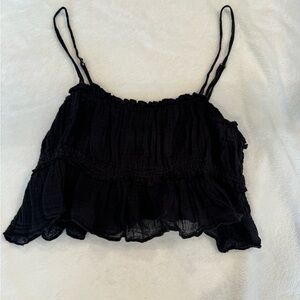 Black cropped free people top